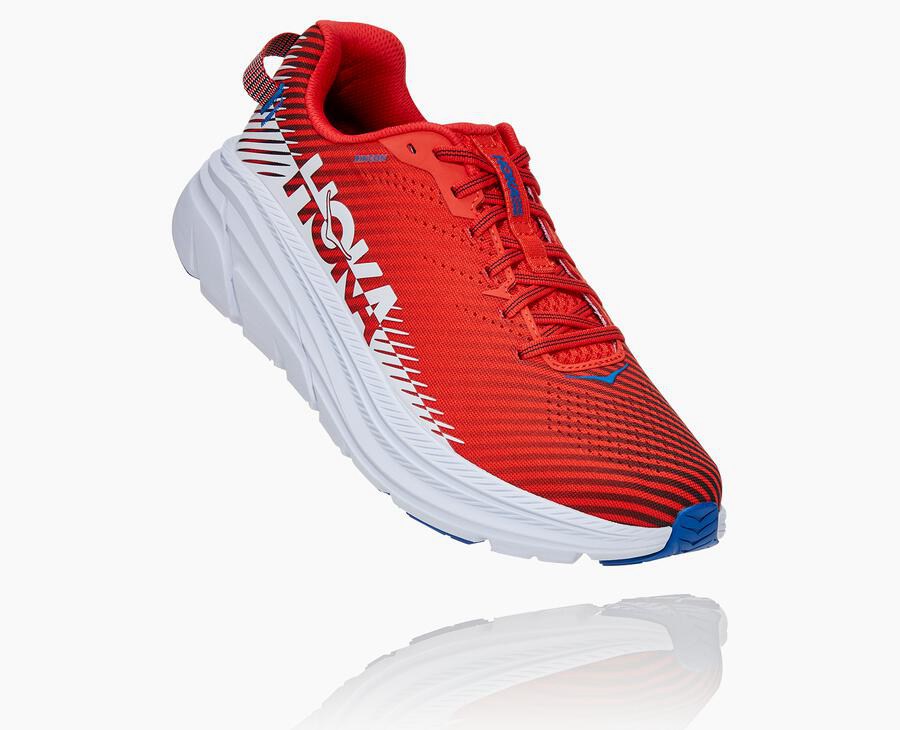 Hoka One One Rincon 2 - Men's Running Shoes - Red/White - UK 521VUQWHC